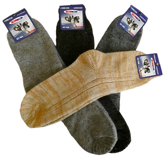 100% Dog Camel Sheep Wool Mix Thermal Coarse Knitted Socks Size EU 41-44 UK 8-10