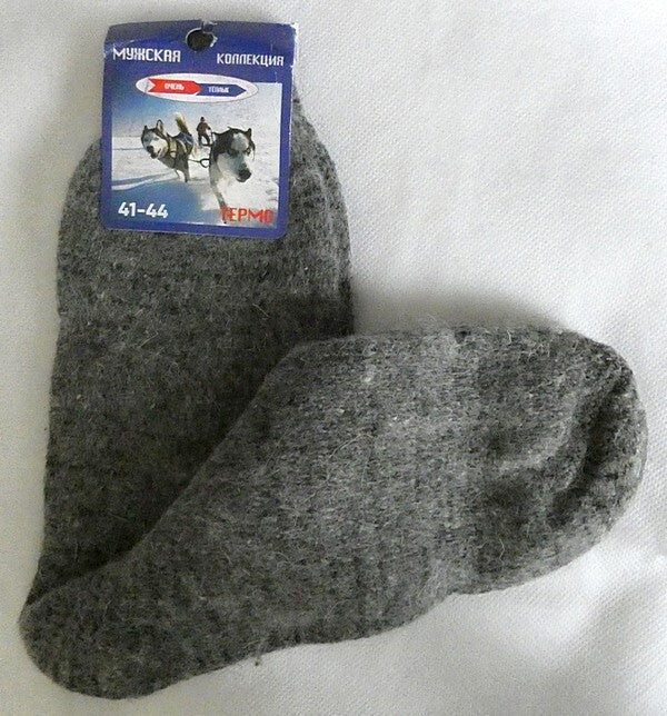 100% Dog Camel Sheep Wool Mix Thermal Coarse Knitted Socks Size EU 41-44 UK 8-10