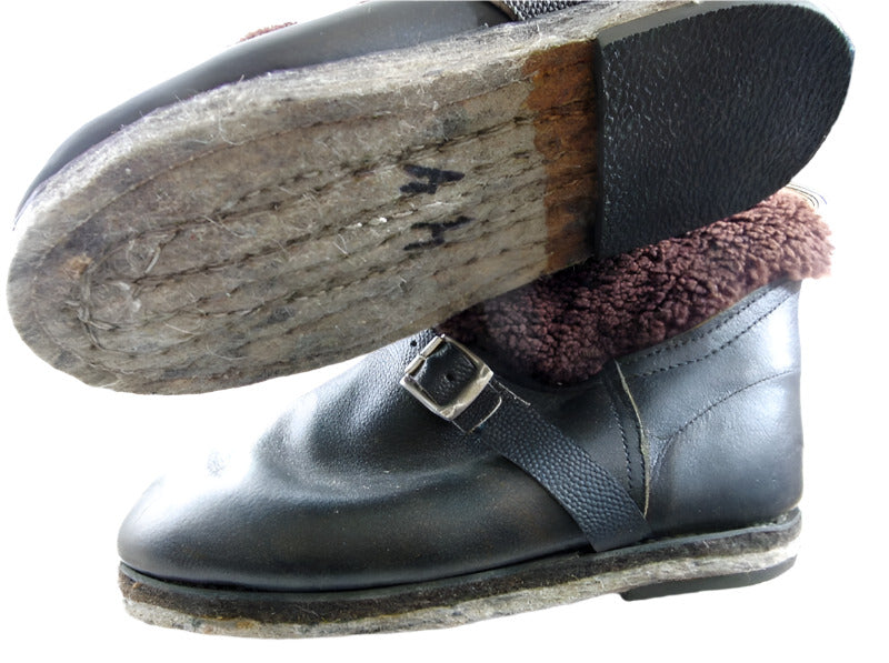 Soviet Russian Air Force High Fur Pilot Arctic UNTY Boots 100% Sheepskin Leather