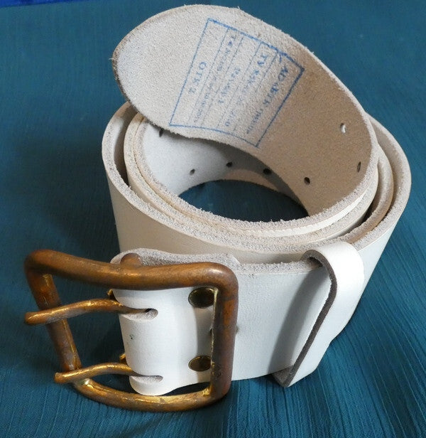 Original Russian Army Navy Officers White Leather Belt Brass Buckle AO BTK Grupp