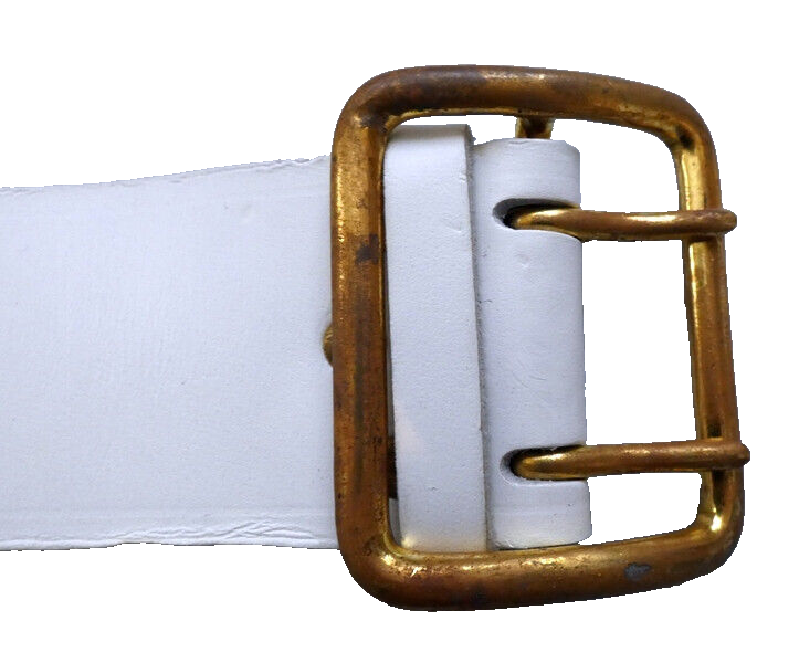 Original Russian Army Navy Officers White Leather Belt Brass Buckle AO BTK Grupp
