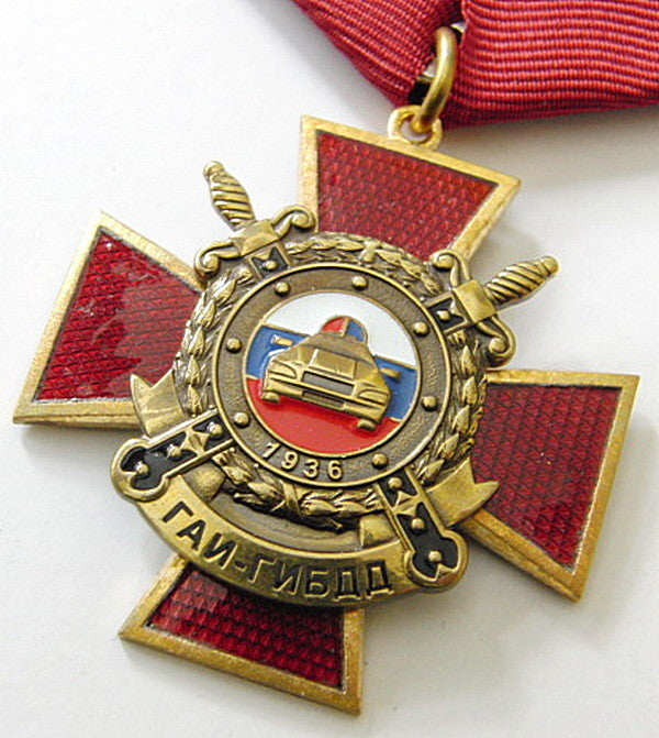 Honorary Traffic Police Officer Russian Medal Award with Document