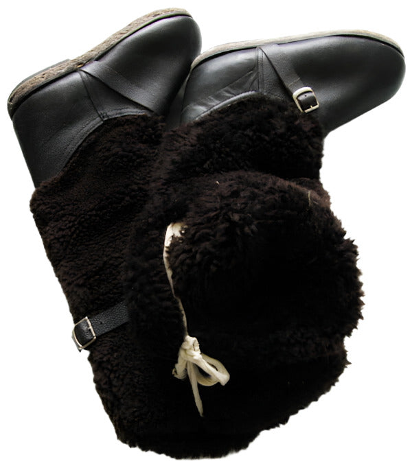 Soviet Russian Air Force High Fur Pilot Arctic Boots UNTY 100% Sheepskin Leather