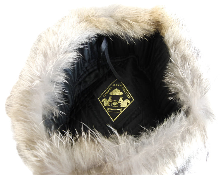 Genuine Russian Wolf Real Fur Ushanka Hat