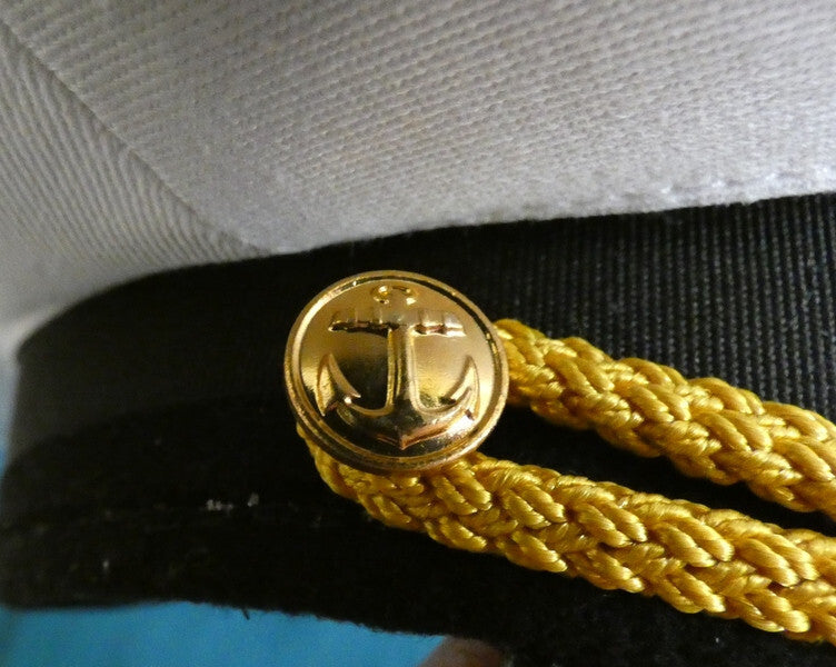 Original Russian Navy High Rank Officer Parade Visor Cap Hat Metal Badge 61cm L