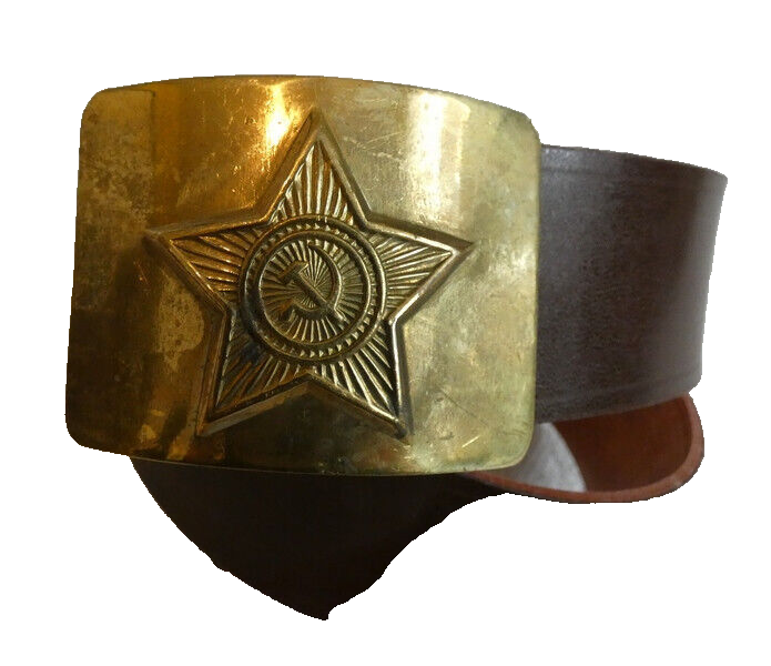 Soviet Russian Army Belt Leatherette Brass Buckle USSR Original