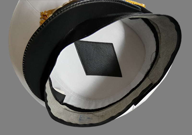 Original Russian Navy High Rank Officer Parade Visor Cap Hat Metal Badge 61cm L