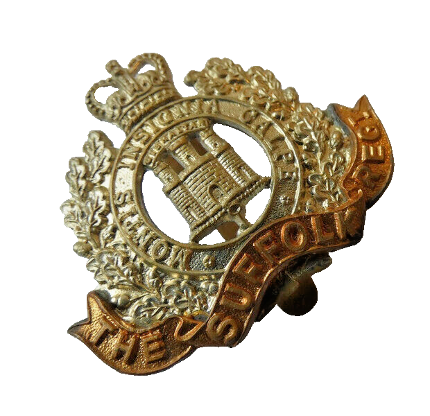 The Suffolk Regiment British Army Cap Badge QC 40 x 45 mm