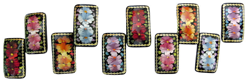 Russian Lacquer Pin Brooch Hand Painted Papier Mache Artist Signed Folk Art New