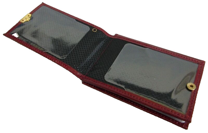 Russian FSB KGB Real Leather ID and Documents Holder, Original with Metal Badge