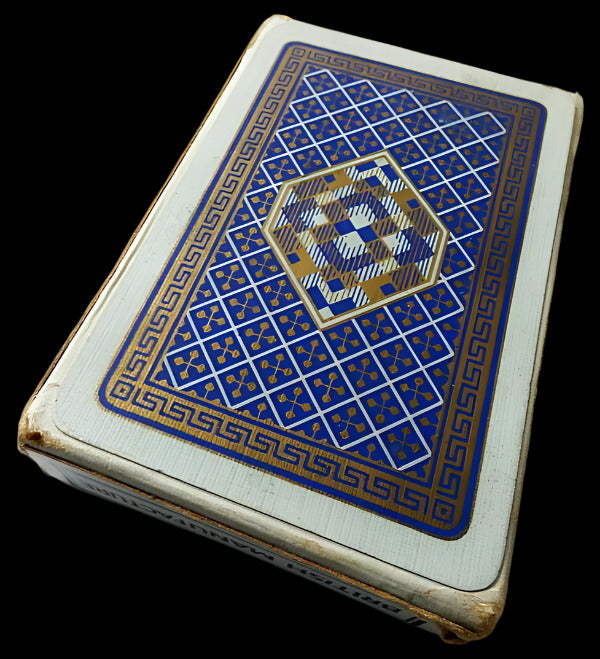 Antique British DELUXE Quality Playing Cards Gold Edger Fabric Finish Sealed