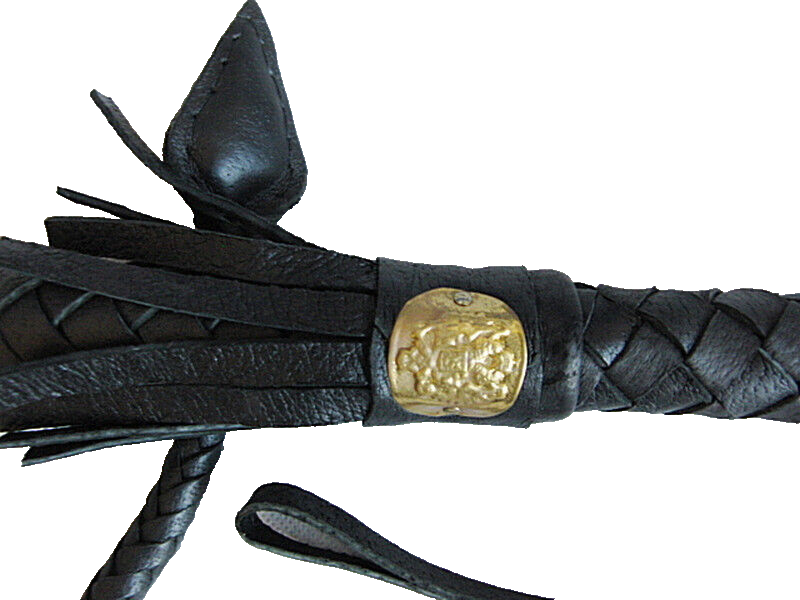 Russian Cossack Genuine Black Leather Whip Hand Made 92 cm Original New