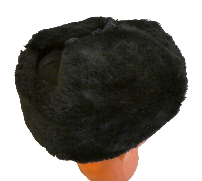 Original Ukrainian Army Navy Fur Ushanka Hat Metal Badge 56cm Small 2010 Issue