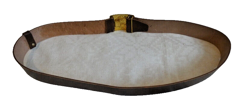 Soviet Russian Brown Leather Belt Brass USSR Symbol Buckle Size 2 Max 117cm