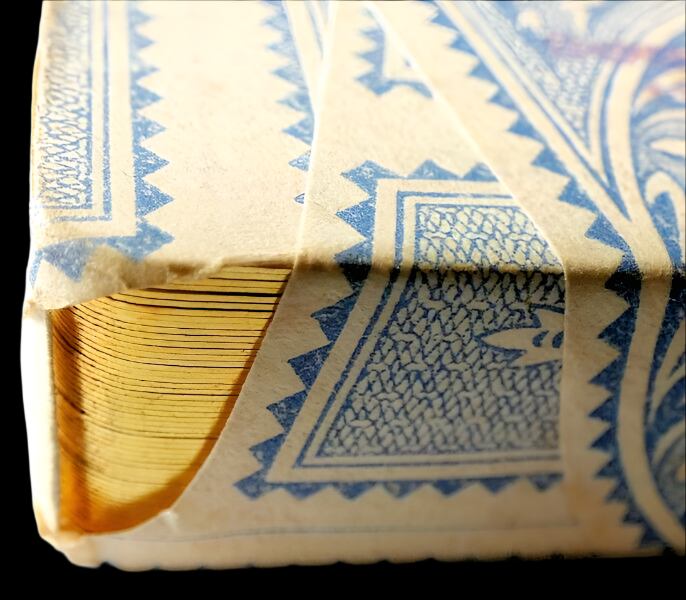 Antique British DELUXE Quality Playing Cards Gold Edger Fabric Finish Sealed