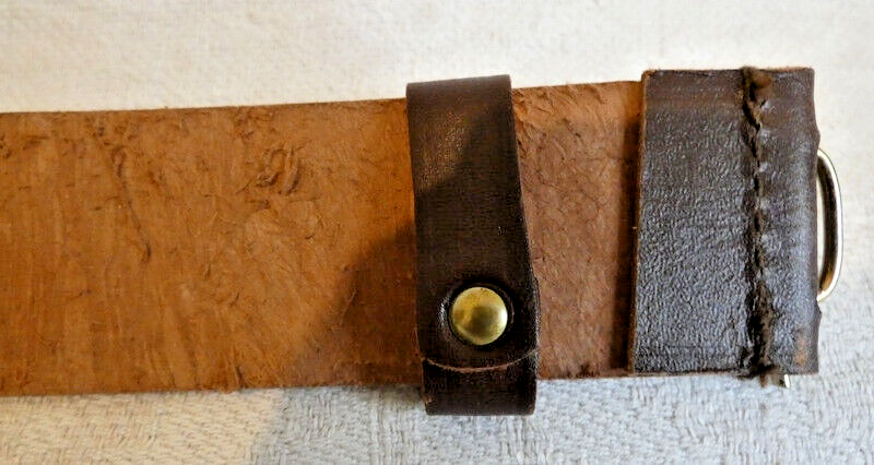 Soviet Russian Brown Leather Belt Brass USSR Symbol Buckle Size 2 Max 117cm