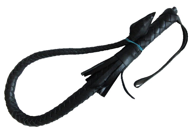 Russian Cossack Genuine Black Leather Whip Hand Made 92 cm Original New