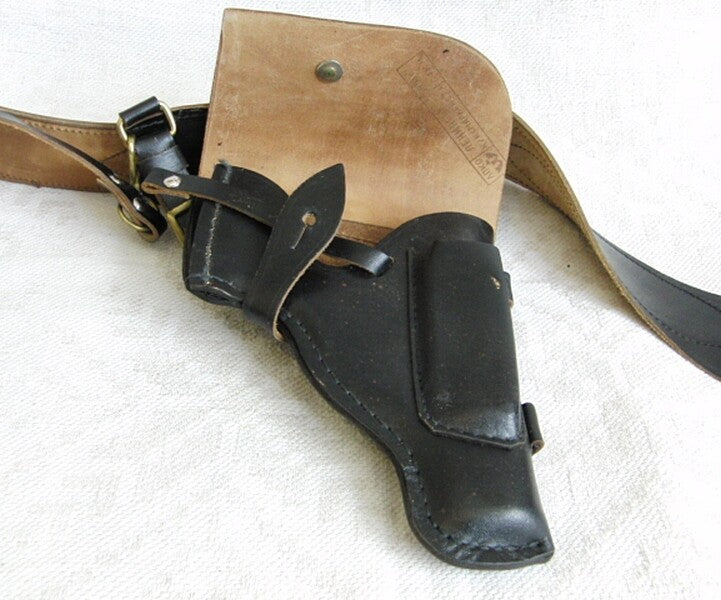 Original Soviet Russian Navy Officer Leather Belt & Holster Makarov PM 1991