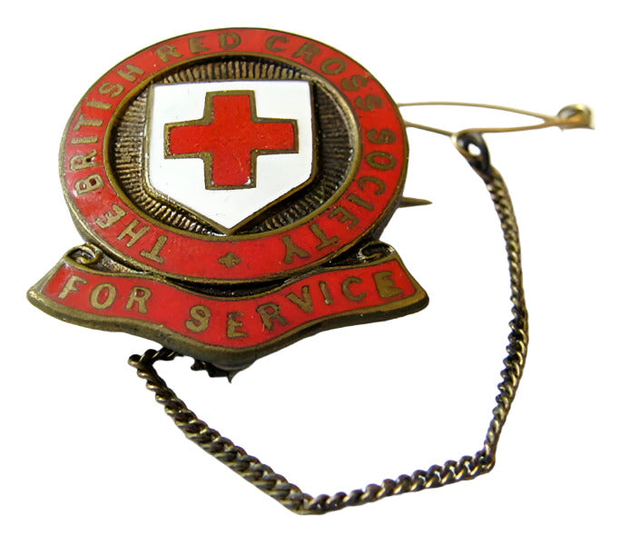 British Red Cross Society For Service Badge Chain Pin N 21908 J R Gaunt London