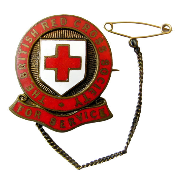 British Red Cross Society For Service Badge Chain Pin N 21908 J R Gaunt London