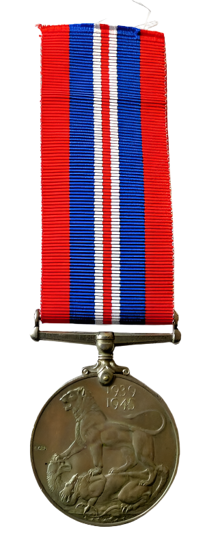 British WW2 1939-1945 WAR Medal With Ribbon Genuine Full Size #1