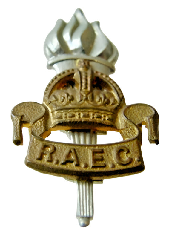 British WW2 Royal Army Educational Corps RAEC Collar Badge KC Genuine