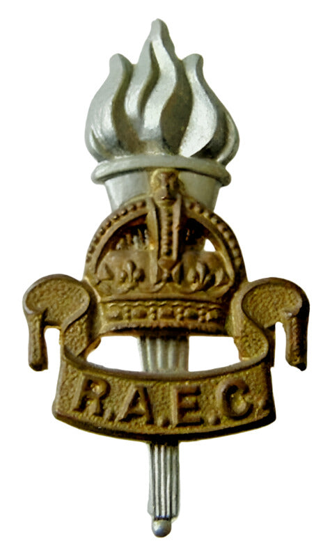 British WW2 Royal Army Educational Corps RAEC Collar Badge KC Genuine