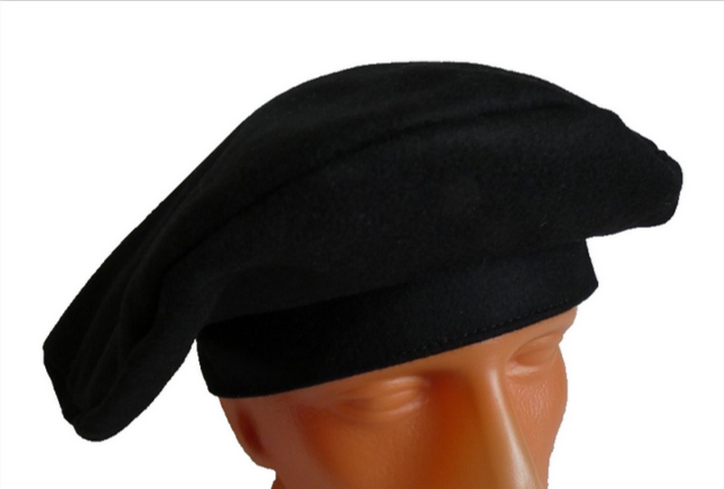 Men's Black Wool Scot Bonnet Scottish Traditional Highlander Tam Hat Kilt Beret