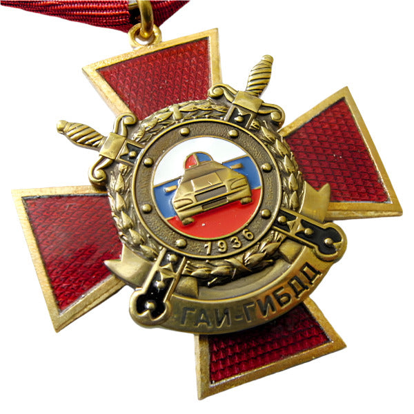 Honorary Traffic Police Officer Russian Medal Award with Document