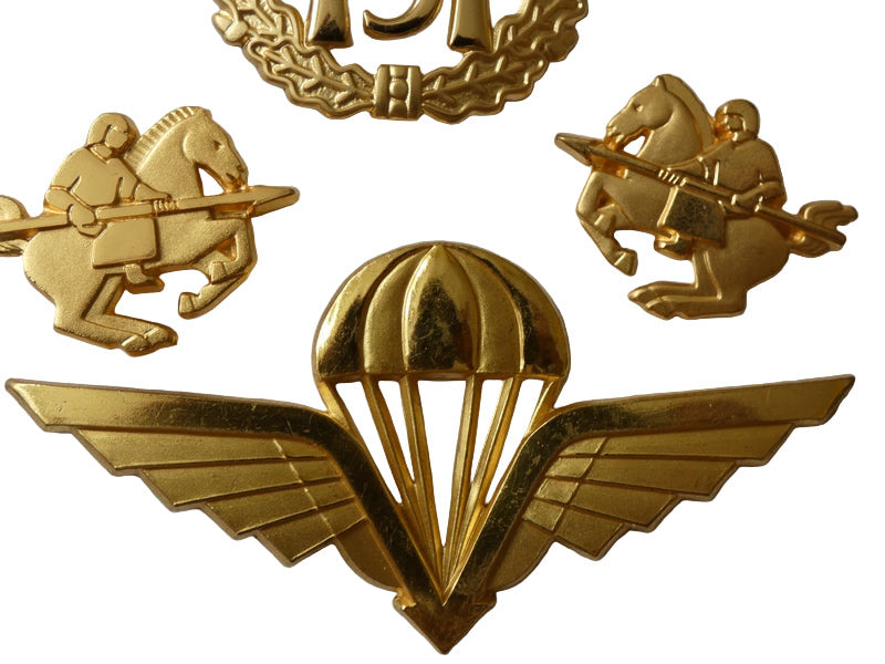 Norway Military Badges King Harald V Hat Badge, Paras, Infantry, Collar Insignia