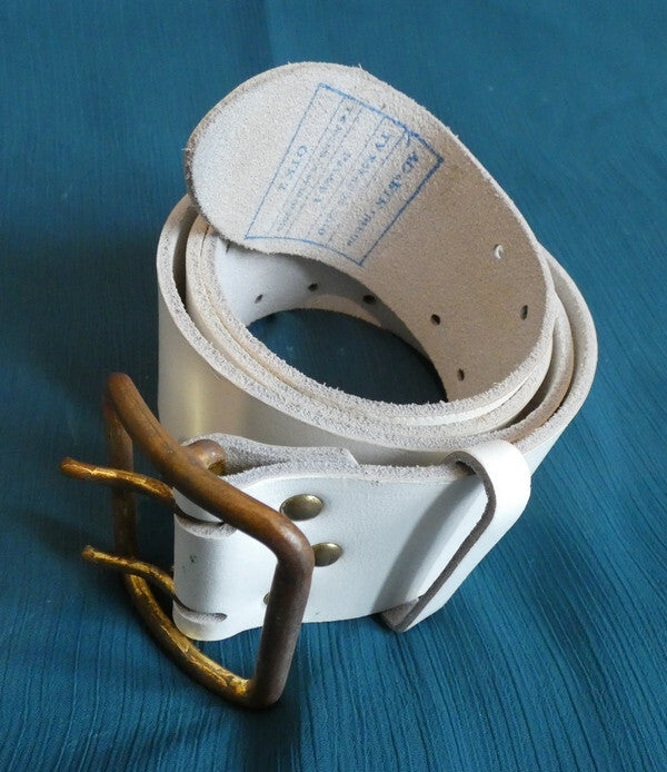 Original Russian Army Navy Officers White Leather Belt Brass Buckle AO BTK Grupp