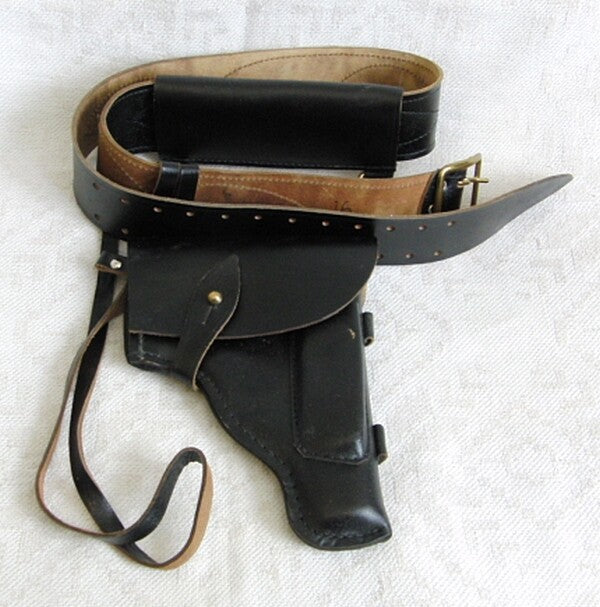 Original Soviet Russian Navy Officer Leather Belt & Holster Makarov PM 1991