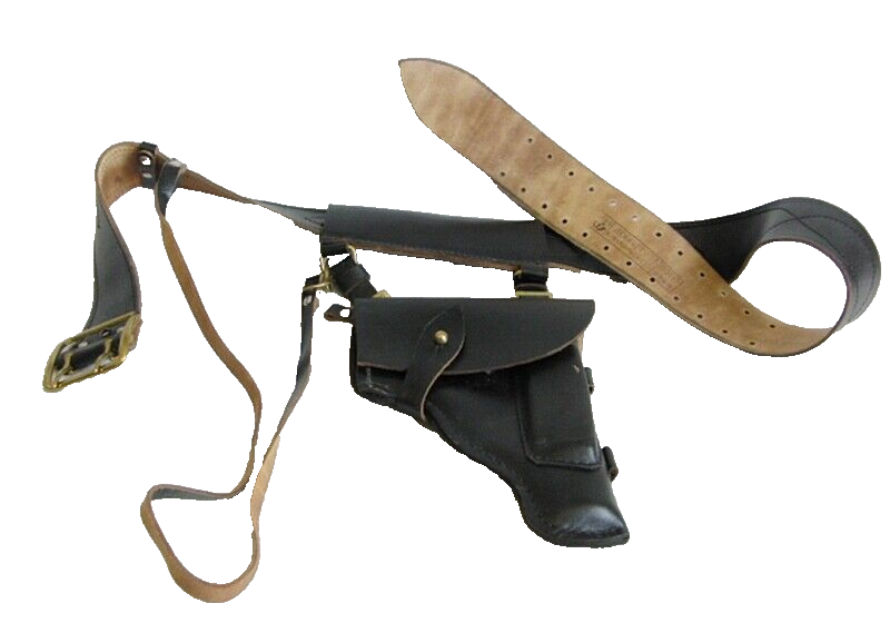 Original Soviet Russian Navy Officer Leather Belt & Holster Makarov PM 1991