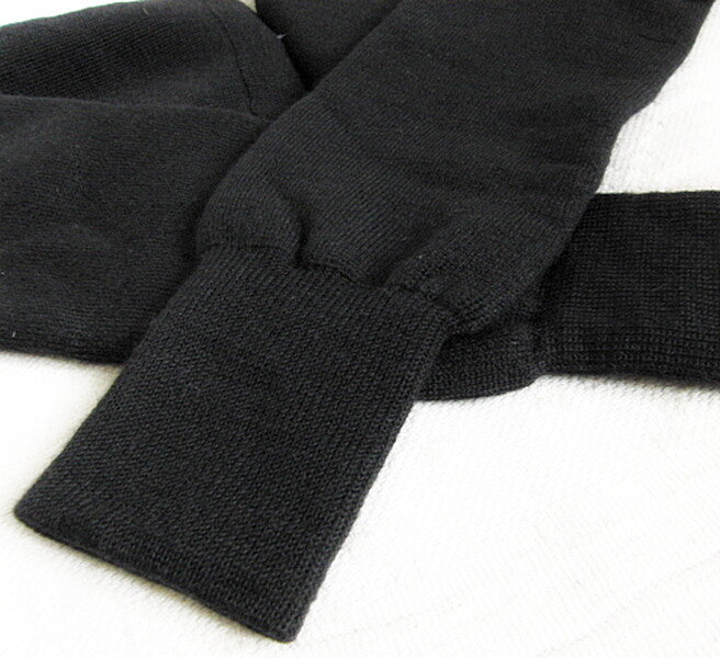 Original USSR Russian Black Woven 50% Wool + Acrylic Long Socks Uniform Surplus