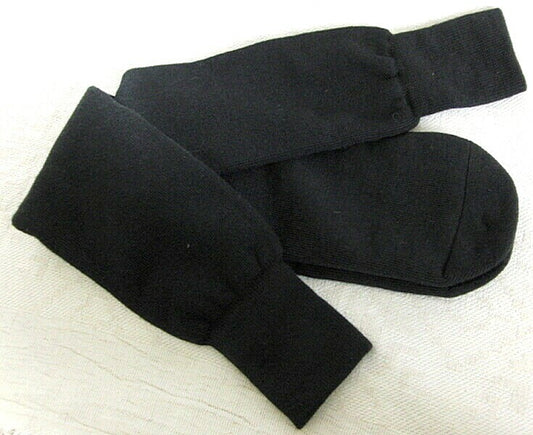 Original USSR Russian Black Woven 50% Wool + Acrylic Long Socks Uniform Surplus