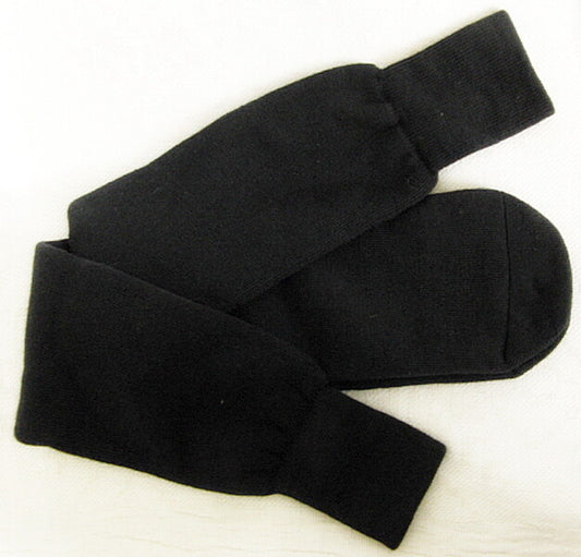 Original USSR Russian Black Woven 50% Wool + Acrylic Long Socks Uniform Surplus