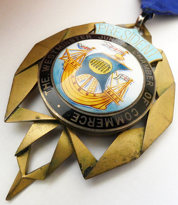 Westminster Junior Chamber of Commerce PRESIDENT Brass Medal Jewell With 26 Name Plates 1963- 1992 British Original