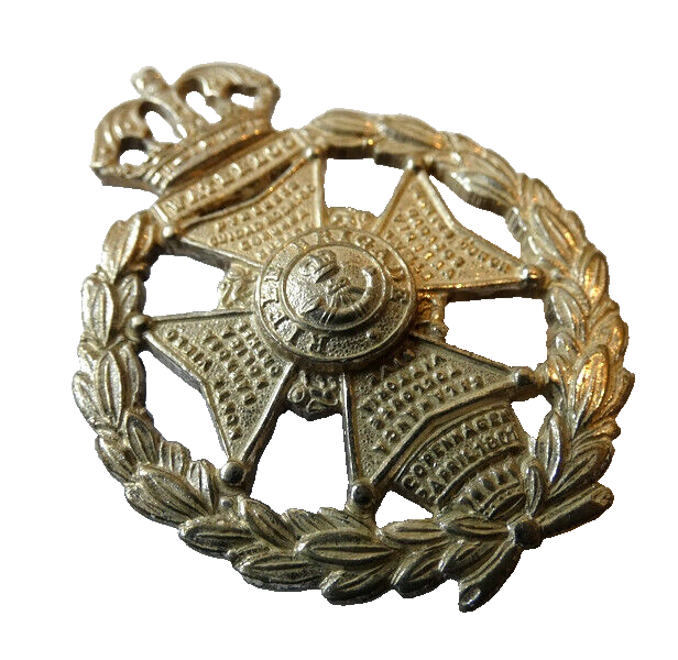 RIFLE BRIGADE WATERLOO British Army Metal Slider Cap Badge 55 x 38mm