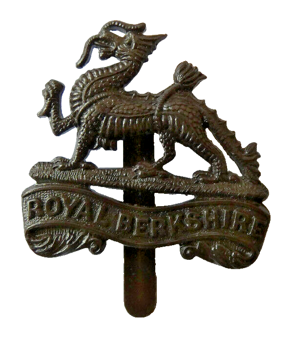 Royal Berkshire Regiment British Army Cap Badge Slider Blackened Metal 4 x 4 cm