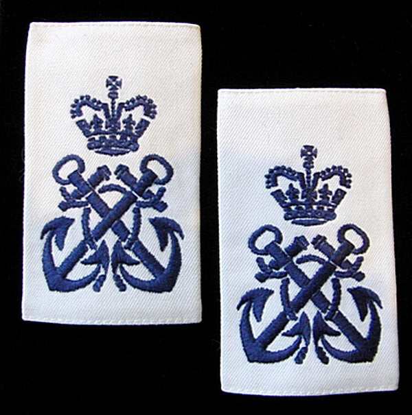 Royal Navy White Petty Officer (PO) Rank Slides Genuine British 95mm x 55mm