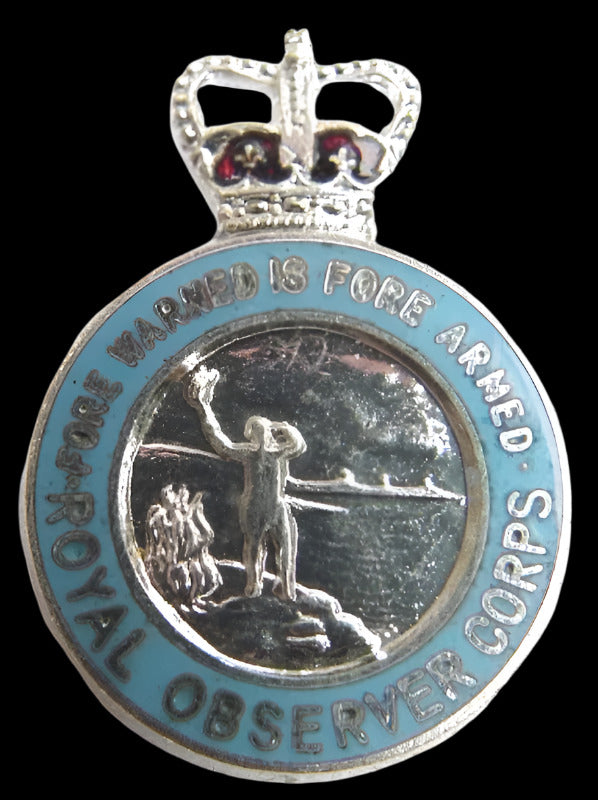 Royal Observer Corps ROC Queens Crown QC British Metal Pin Badge