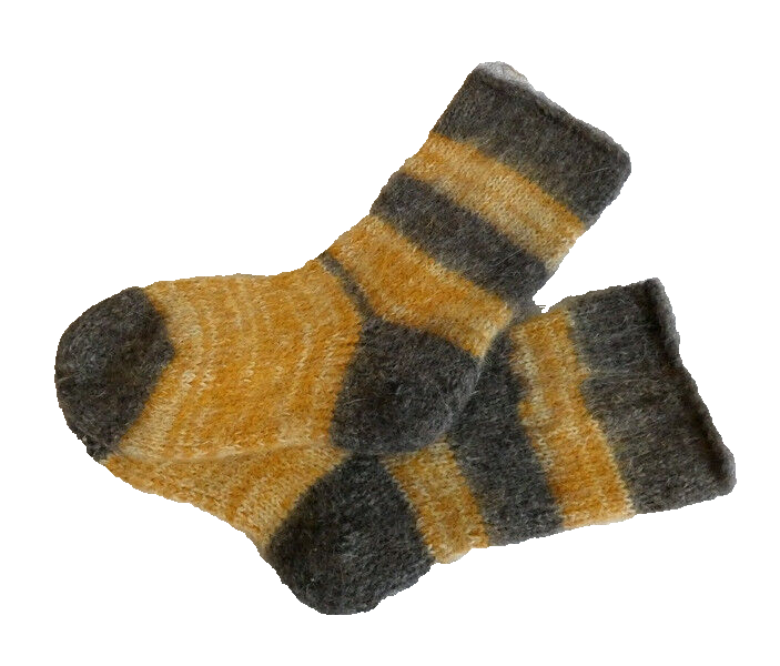 Russian Coarse Dog Hair Thick Wool Socks Footwear Hand-Knitted Sizes 8-9, 9-11