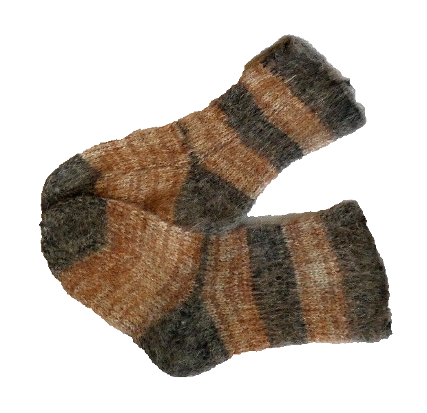Russian Coarse Dog Hair Thick Wool Socks Footwear Hand-Knitted Sizes 8-9, 9-11