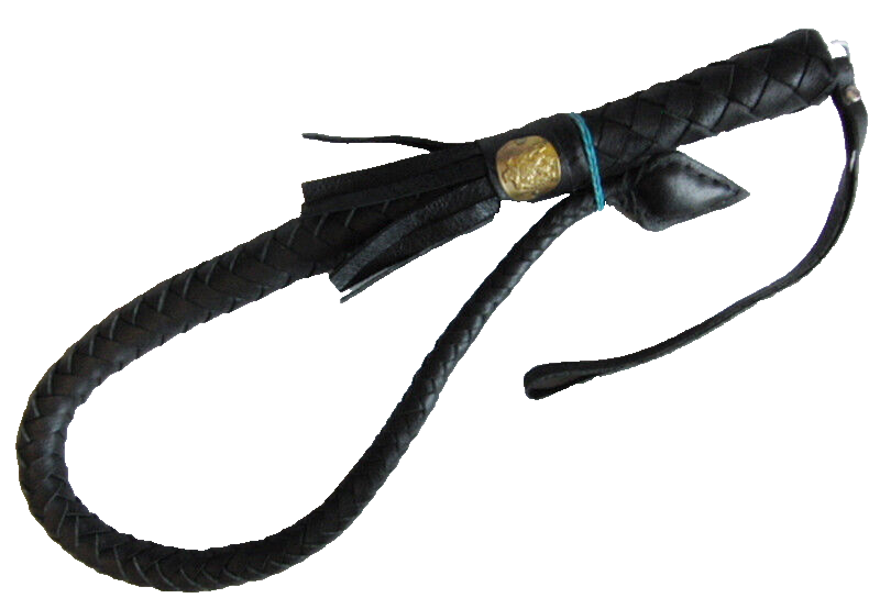 Russian Cossack Genuine Black Leather Whip Hand Made 92 cm Original New