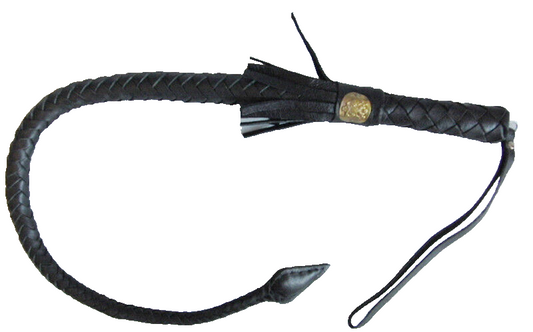 Russian Cossack Genuine Black Leather Whip Hand Made 92 cm Original New