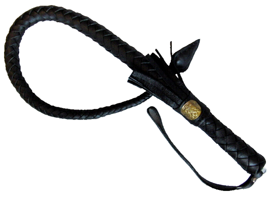 Russian Cossack Genuine Black Leather Whip Hand Made 92 cm Original New