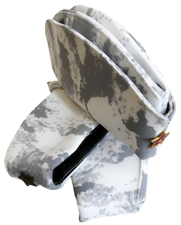 Russian Grey-White Military Arctic Camo Cap Hat Pilotka 58 cm M-L