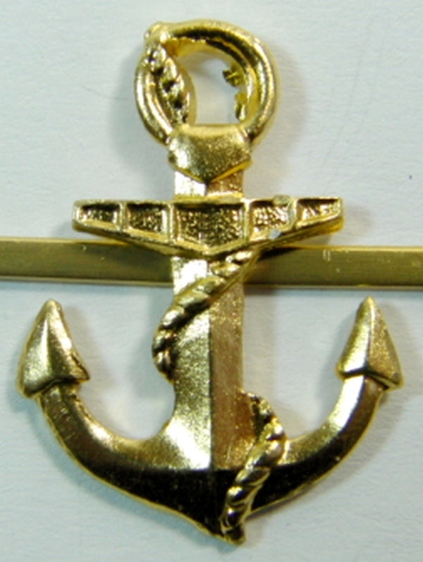 Russian Navy Uniform Badge - Naval Anchor 23mm - Gold Colour Metal - New