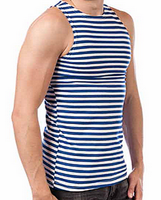 Russian Telnyashka Military Vest Sleeveless T-Shirt Woven 100% Cotton Original