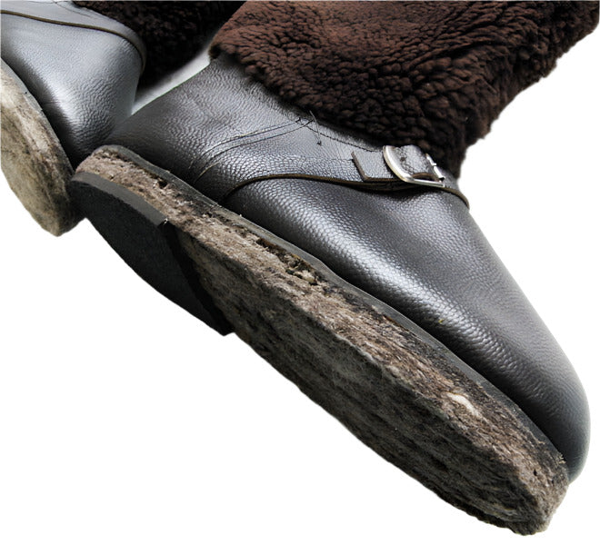Soviet Russian Air Force High Fur Pilot Arctic UNTY Boots 100% Sheepskin Leather